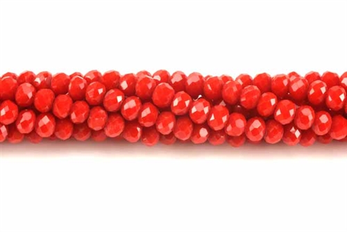 Bead, Crystal, 3MM X 4MM, Rondelle, Dark Red