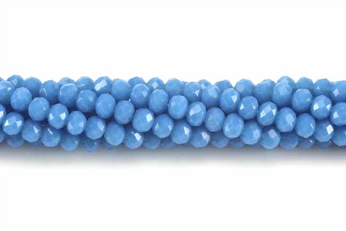 Bead, Crystal, 3MM X 4MM, Rondelle, Dark Caribbean Blue