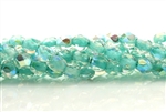 4MM Round Czech Fire Polish / Turquoise Blue Lined AB