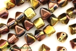 6MM Pyramid Shaped Czech Beads 2 Hole / California Gold Rush