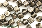 6MM Pyramid Shaped Czech Beads 2 Hole / Silky Silver
