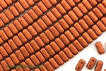 6MM Brick Shaped Czech Beads 2 Hole / Old Copper