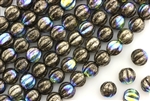 6MM Melon Shaped Czech Beads / Antique Chrome AB