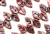 12MM X 7MM Czech Glass Leaves / Granite Galaxy Red