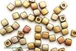 6/0 Cubix 4MM Czech Beads / Metallic Iris Mix