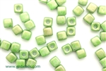 6/0 Cubix 4MM Czech Beads / Lucite Green