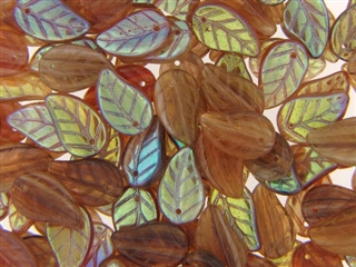 Czech Glass Leaves / 15MM Mix