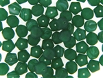 Vintage Green Matte Finish Czech Bead / Faceted Round 8MM X 8MM