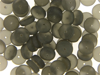 Vintage Gray Matte Finish Czech Bead / Disc 4MM X 11MM