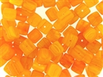 Orange Matte Finish Czech Bead  / Cube 8MM X 9MM