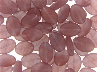 Purple Matte Finish Czech Bead / Flat Oval 16MM X 11MM