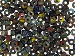 Czech Crow Beads / 4MM X 6MM Red Yellow Multi