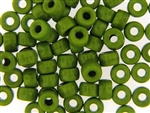 Czech Crow Beads / 6MM X 9MM Olive Green