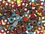 Vintage Czech Crow Beads / 6MM X 9MM Multi