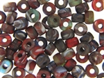 Vintage Czech Crow Beads / 6MM X 9MM Matte Multi