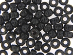 Czech Crow Beads / 6MM X 9MM Jet Picasso