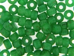 Vintage Czech Crow Beads / 6MM X 9MM Green