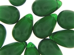 Vintage Green Czech Bead / Tear Drop 29MM X 17MM