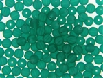 Vintage Green Czech Bead / Round Matte 6MM