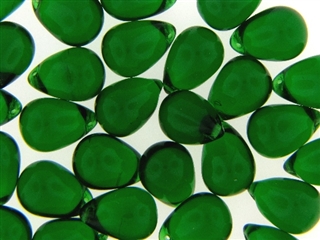 Vintage Green Czech Bead / Tear Drop 17MM X 12MM