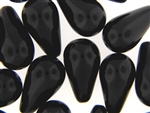 Vintage Black Czech Bead / Tear Drop 30MM X 16MM