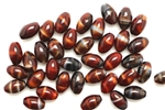 Bead, Czech, Glass, Oval, 12MM, Red Black