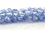 6MM Round Czech Fire Polish / Light Sapphire Lustre