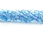 4MM Round Czech Fire Polish / Crystal Aqua