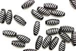 Bead, Czech, Glass, Oval, 15MM, Black, Silver