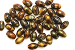 Bead, Czech, Glass, Oval, 11MM, Brown Swirl