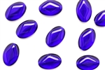 Bead, Czech, Glass, Flat Oval, 18MM, Cobalt Blue