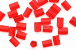 Bead, Czech, Hexagon Tube, Glass, 10MM, Red