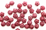 Bead, Czech, Glass, Faceted Round, 8MM, Light Cranberry