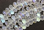 Bead, Tear Drop, Czech Glass, 6MM X 4MM, Etched Crystal AB