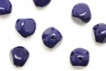 Bead, Czech, Pebble, Glass, Vintage, 16MM, Dark Blue