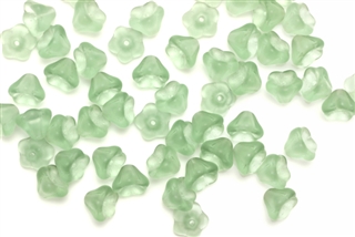 Bead, Czech, Flower, Glass, Matte Finish, 8MM, Green