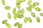 Bead, Czech, Leaf, Glass, 12MM, Green Gold