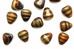 Bead, Czech, Triangle, Glass, 13MM, Brown Caramel Swirl