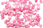 Bead, Czech, Barrel, Glass, 7MM, Pink White