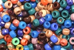 Bead, Czech, Crow, Roller, Mixed Color, Glass, 9MM