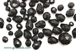 Bead, Czech, Mixed Shape Size And Color, Fire Polish, Black, Glass, 3MM To 18MM