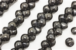 Bead, Mushroom Button, Czech Beads, 7MM, Gunmetal