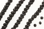Bead, Mushroom Button, 4MM, Czech Beads, Etched, Black