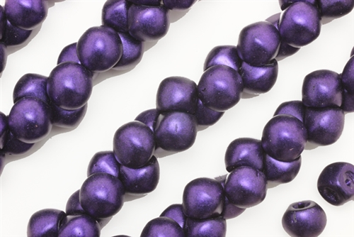 Bead, Mushroom Button, Czech Beads, 7MM, Eggplant Iris