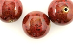 Red Earth Tone Porcelain Beads / Large Round