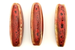 Red Earth Tone Porcelain Beads / Square Tube