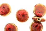 Red Earth Tone Porcelain Beads / Coin
