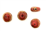 Red Earth Tone Porcelain Beads / Small Coin