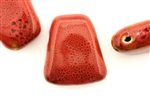 Red Earth Tone Porcelain Beads / Trapezoid