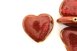 Red Earth Tone Porcelain Beads / Heart